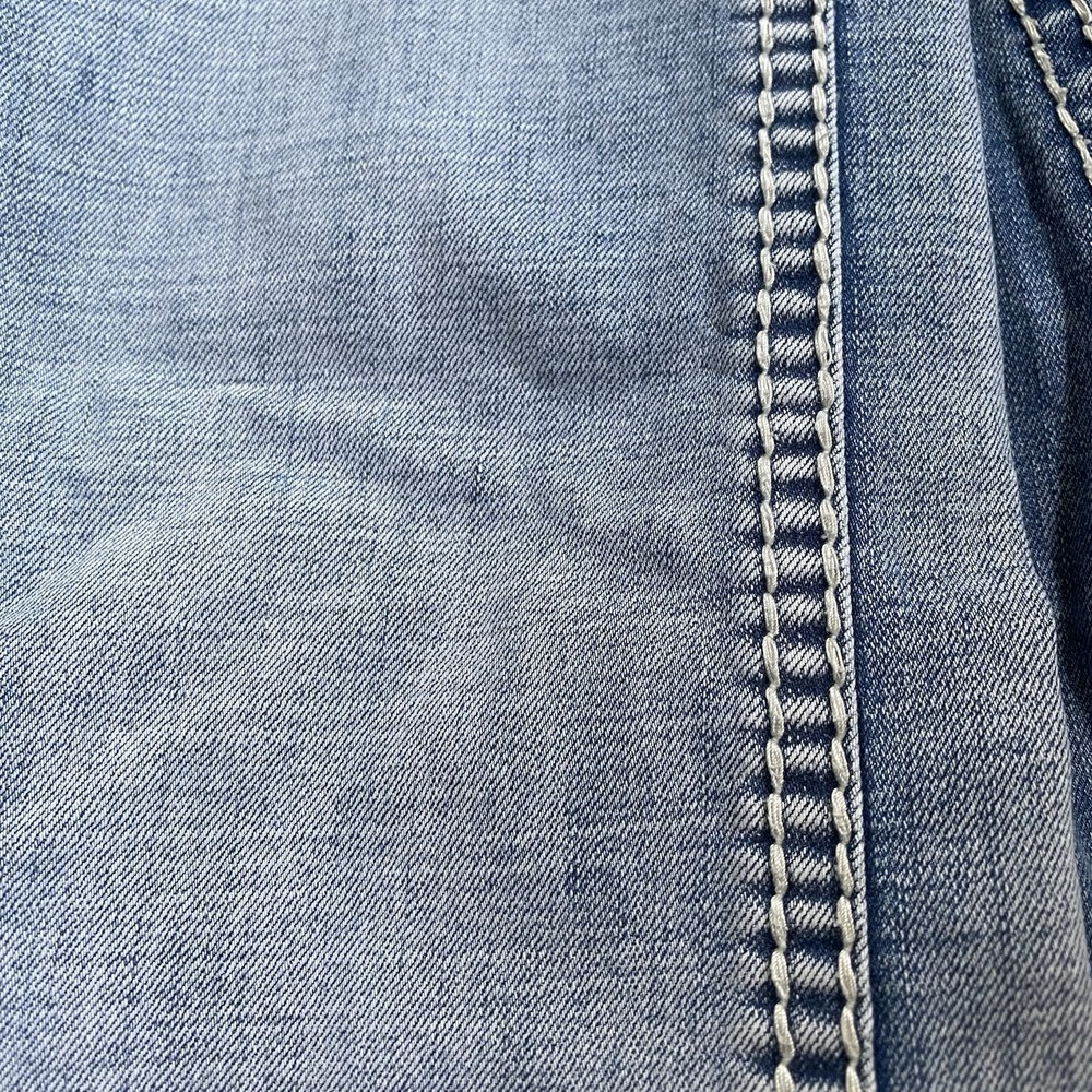 Flare Y2K Jeans Women Size 28 Blue Thick Stitch Low Rise Embroidered - Picture 11 of 13
